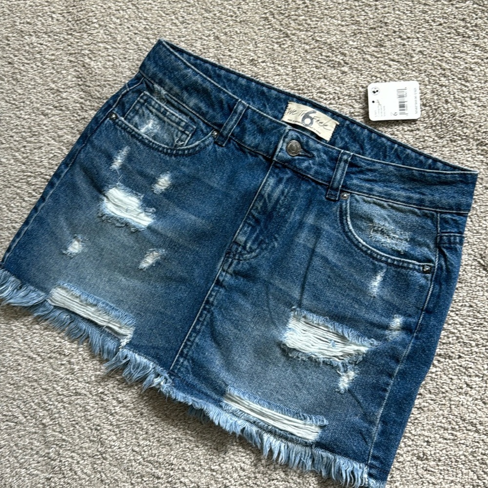 NWT Free People denim mini skirt